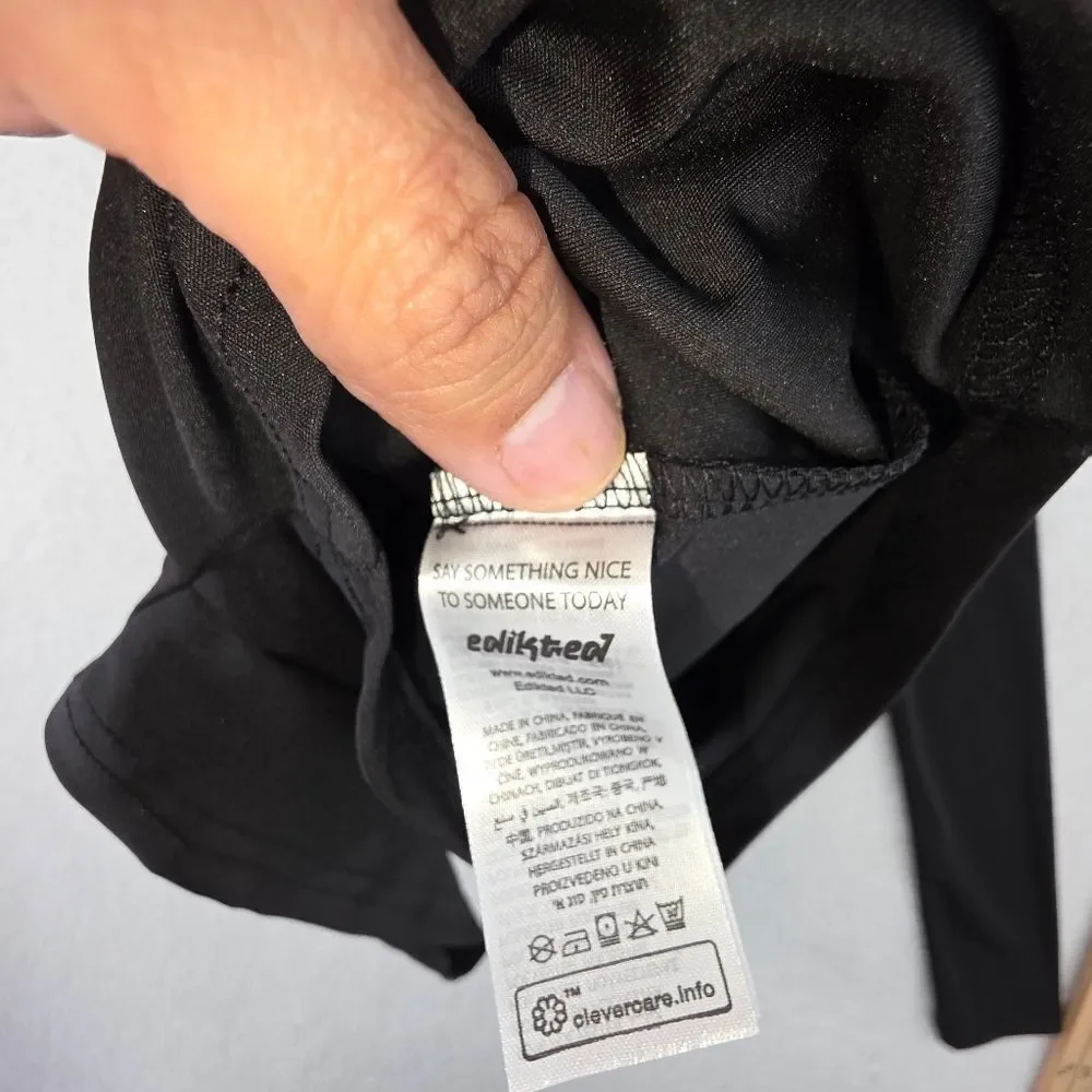 Edikted Sugar Long Sleeve Romper Black Size Small New - Picture 10 of 16